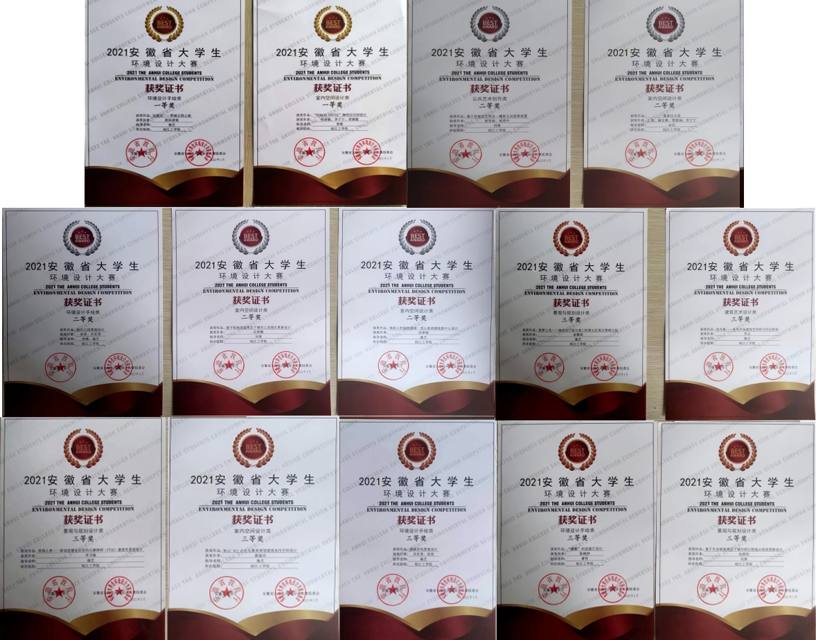 <strong>艺术设计学院在第三届安徽省大学生环境设计大赛中斩获佳绩</strong>